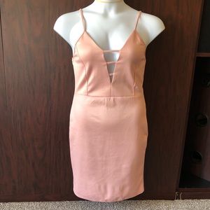 Open front pink dress